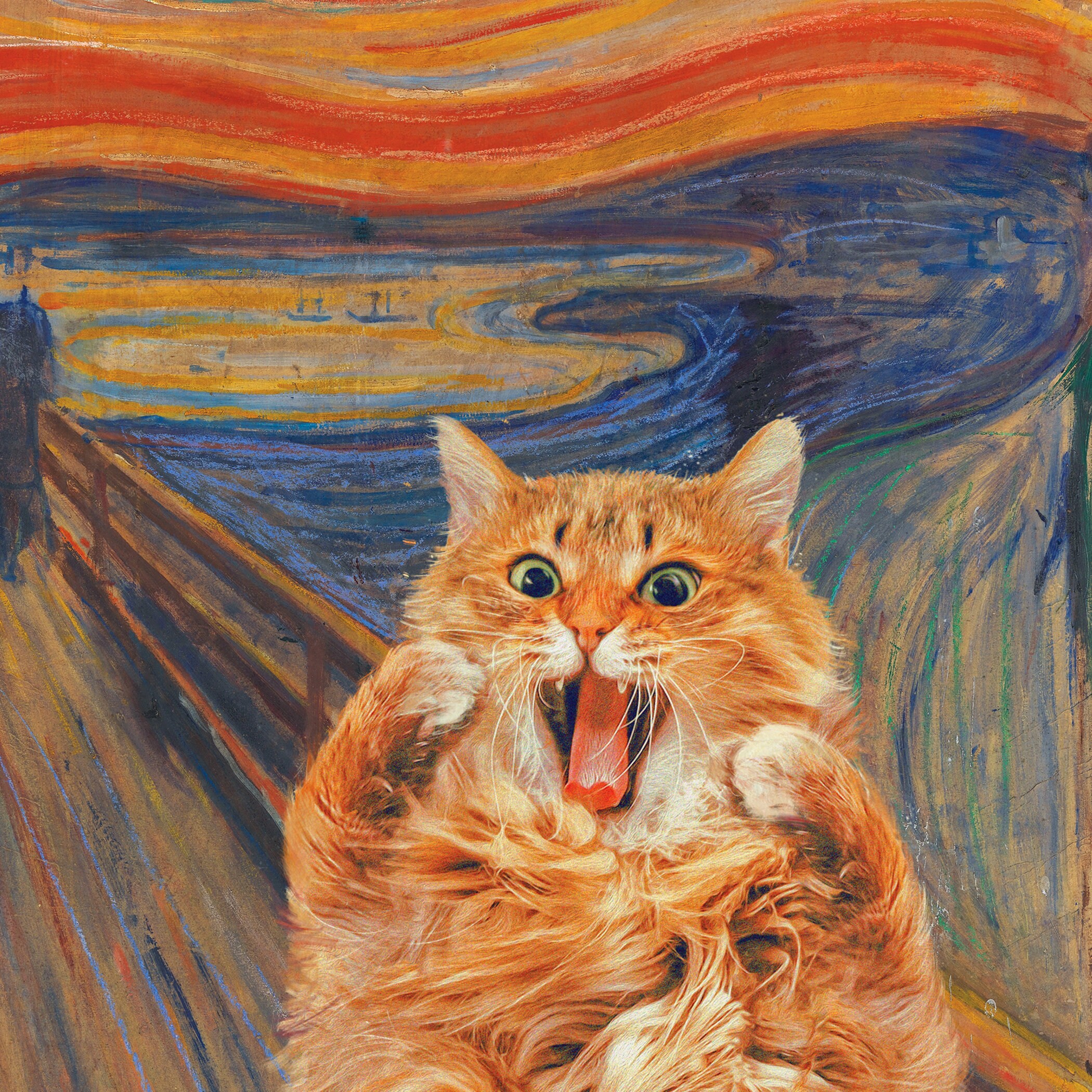 The Scream Cat Print Art Prints Original Oil Painting Cat Etsy UK