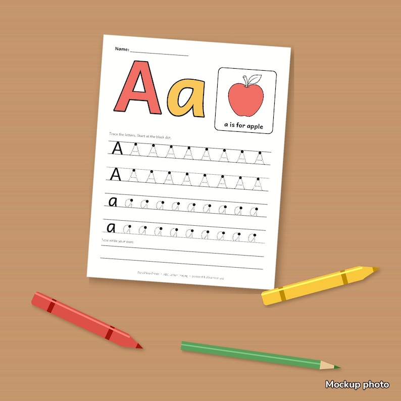 ABC Letter Tracing Worksheets Printable, Alphabet Handwriting Practice ...