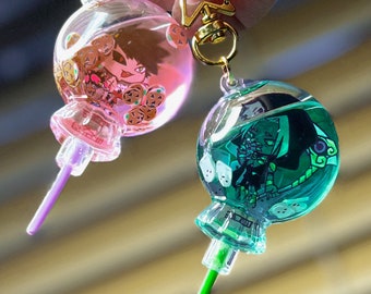 Thanatos + Zagreus | Liquid Keychain | Halloween Lollipop charms
