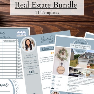Sparen Sie 20%!! Real Estate Marketing Bundle für Makler, Canva Templates für druckbare Flyer. Agent Branding für Objektflyer, Tag der offenen Tür
