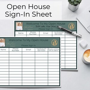 Real Estate Open House Sign-In Sheet, Digital Downloadable Template, Edit in Canva, Marketing for Realtors, Printable Template
