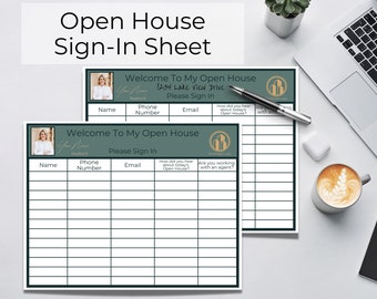 Real Estate Open House Sign-in Sheet, Digital Downloadable Template ...