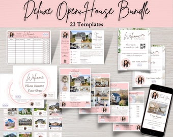 Real Estate Open House Bundle, Sign-In Sheet, Flyer, Welcome Sign, Instagram Templates, Digital Thank-You Card, Realtor Marketing for Agents