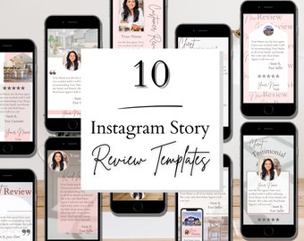 Instagram Stories Client Review Templates, Testimonial Instagram Story Posts, Social Media Marketing for Realtors, Businesses, and Products