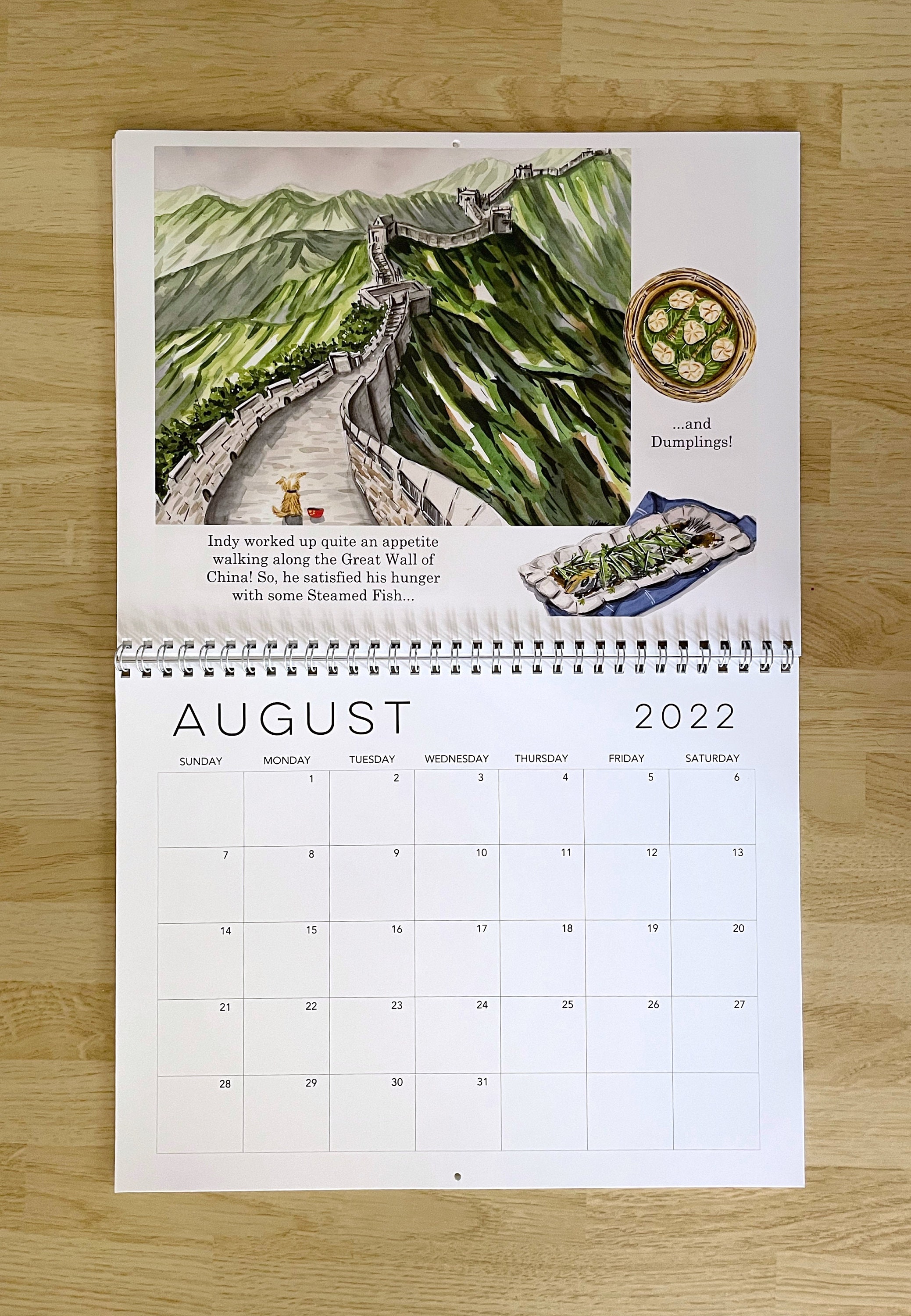 2022 Wall Calendar 12 Months Indy's Adventures in Etsy