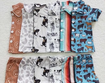 Kids Western Pajama Set | Cowboy Toddler Pajama Set | Cheetah Pajama Set | Boho Kids Pajamas | Neutral Toddler Pajamas