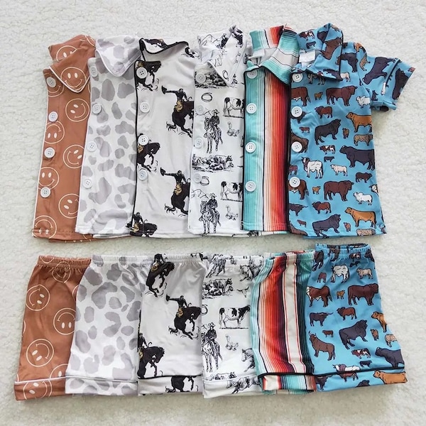 Kids Western Pajama Set | Cowboy Toddler Pajama Set | Cheetah Pajama Set | Boho Kids Pajamas | Neutral Toddler Pajamas