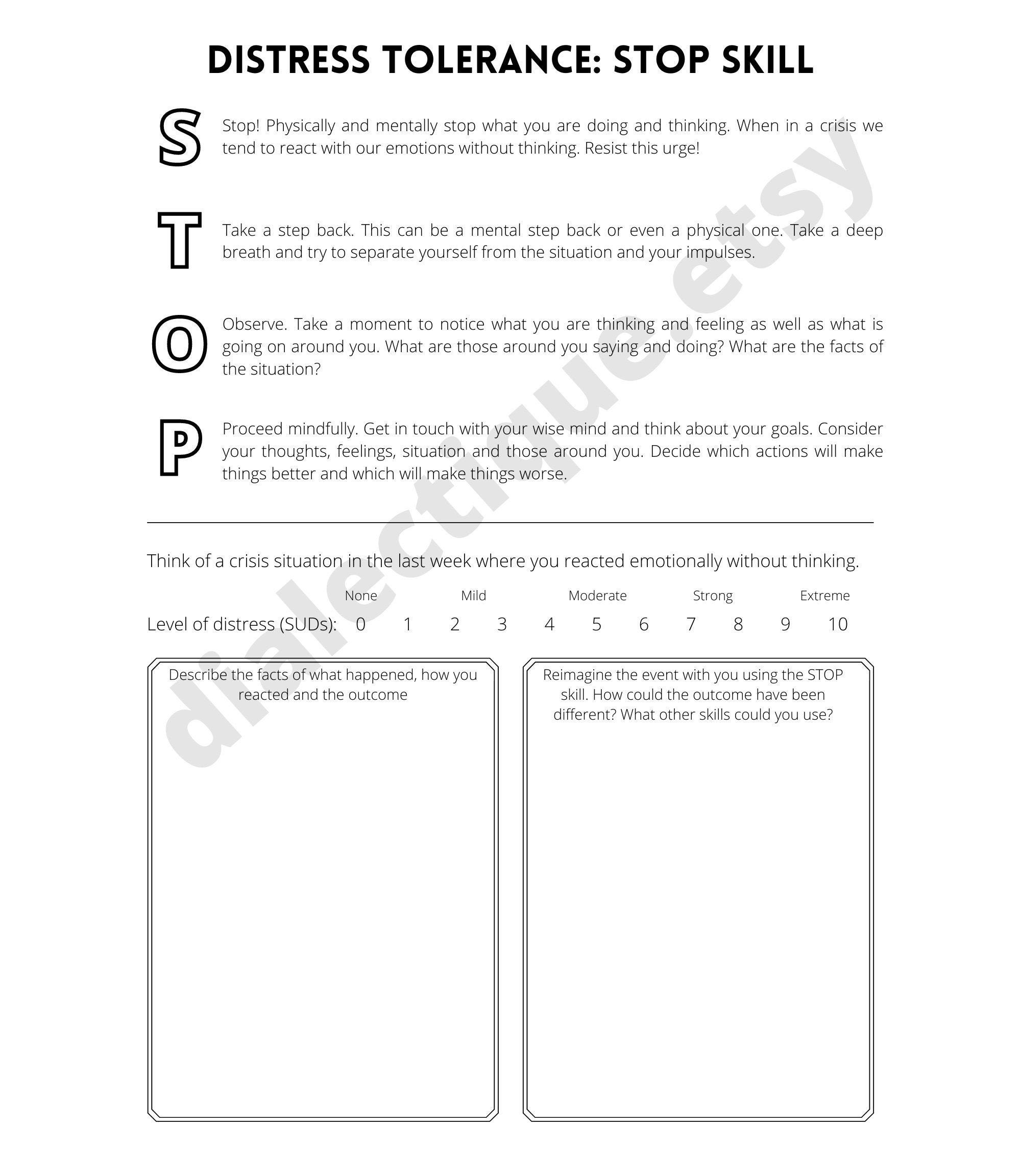 distress-tolerance-stop-skill-handout-and-worksheet-etsy-canada
