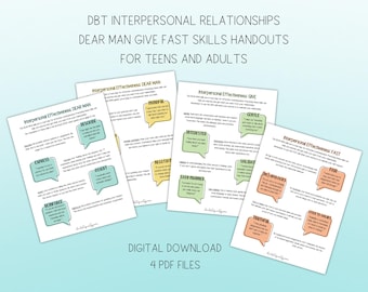 DBT Skills Handout - Interpersonal Effectiveness - Dear Man Give Fast - Therapy Aid