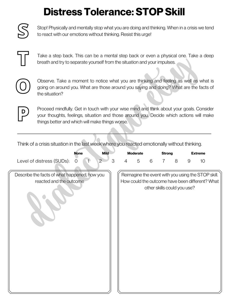 DBT Crisis Survival Skills Distress Tolerance Skills Bundle With 9 DBT Crisis Survival Skills Distress Tolerance Skills Bundle With 9