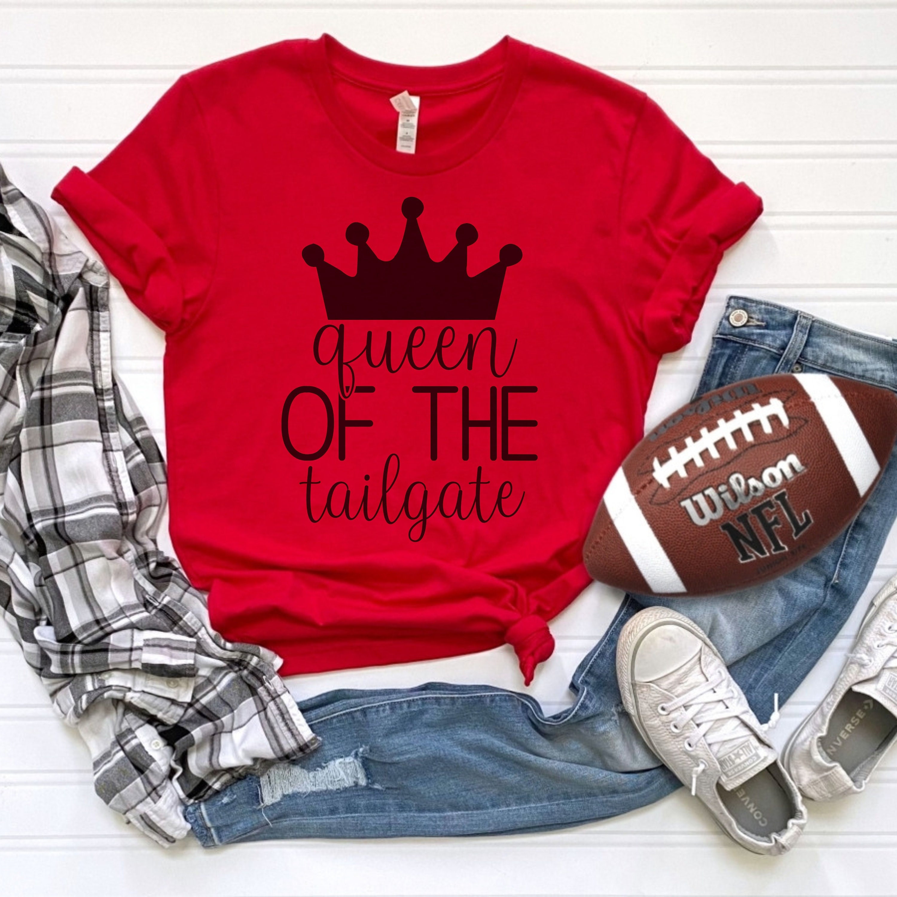 Queen of the Tailgate Football Shirt for Women Football Etsy