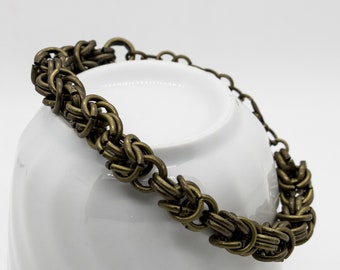Bracelet de cotte de mailles demi-byzantine en laiton