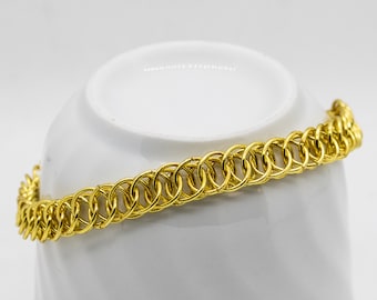 Bracelet de cotte de mailles 4-en-1 plaqué or 18 carats or