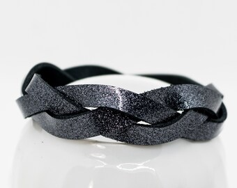 Sparkle Goth Tressé Snap Bracelet