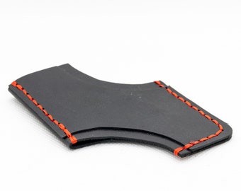 Portefeuille minimaliste en cuir véritable en noir