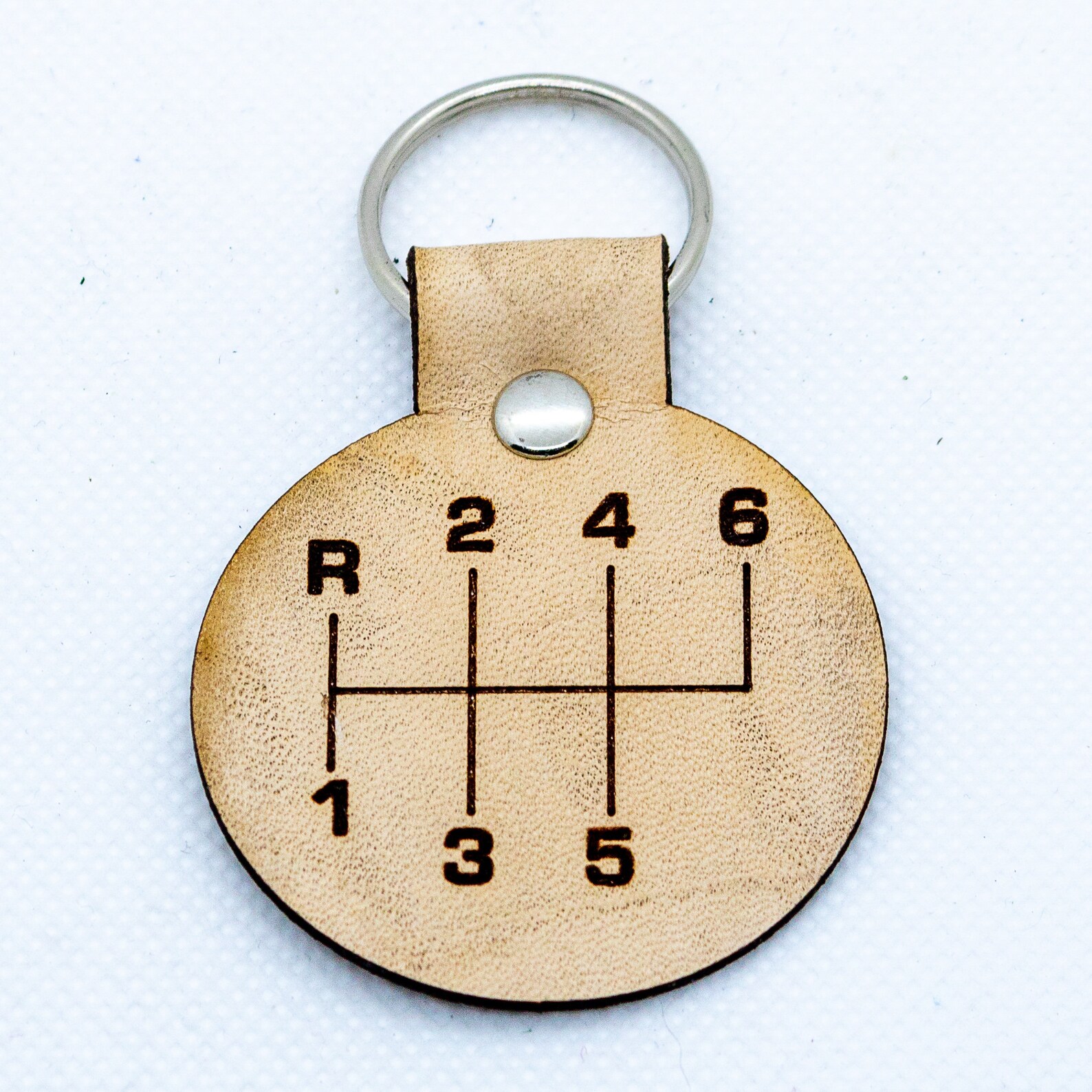 ZF6 Etched Leather Shift Pattern Keychain Etsy