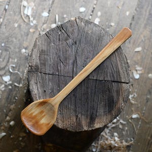 Handmade Birch Cooking Spoon / Flat Tipped 12&quot;