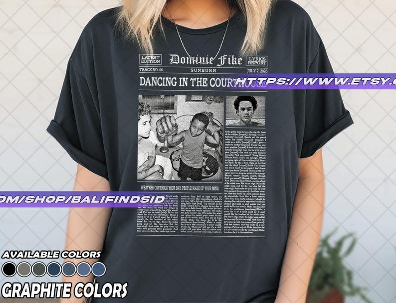 Dominic Fike Singer and Songwriter Unisex Vintage T-shirt, Dominic Fike merch, Dominic Fike Dancing In the Courthouse Design Graphic tee ID Graphite