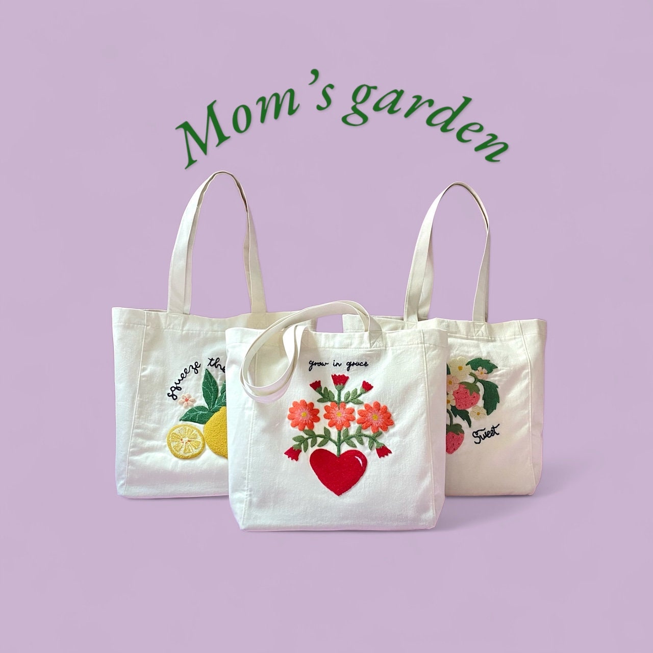 ASUNCION TOTE Bag-floral Embroidery Tote-punch Needle Tote