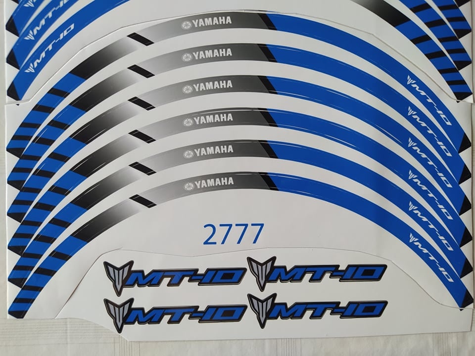 Yamaha MT10 Motorcycle Wheel Decals Rim Stickers Stripes Etsy UK