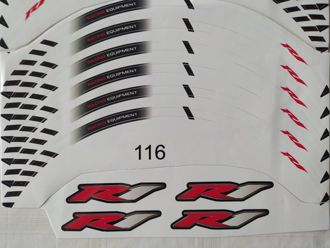 Yamaha YZFR1 Motorcycle Wheel Decals Rim Stickers Stripes Etsy UK