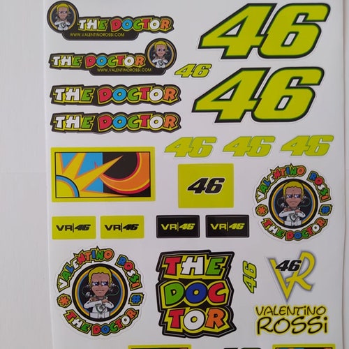 Vale Rossi the Doctor Decals Sheet 25 Stickers Motogp Yamaha - Etsy