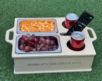World's Greatest Dad Couch Tray: Snack & Drink Station