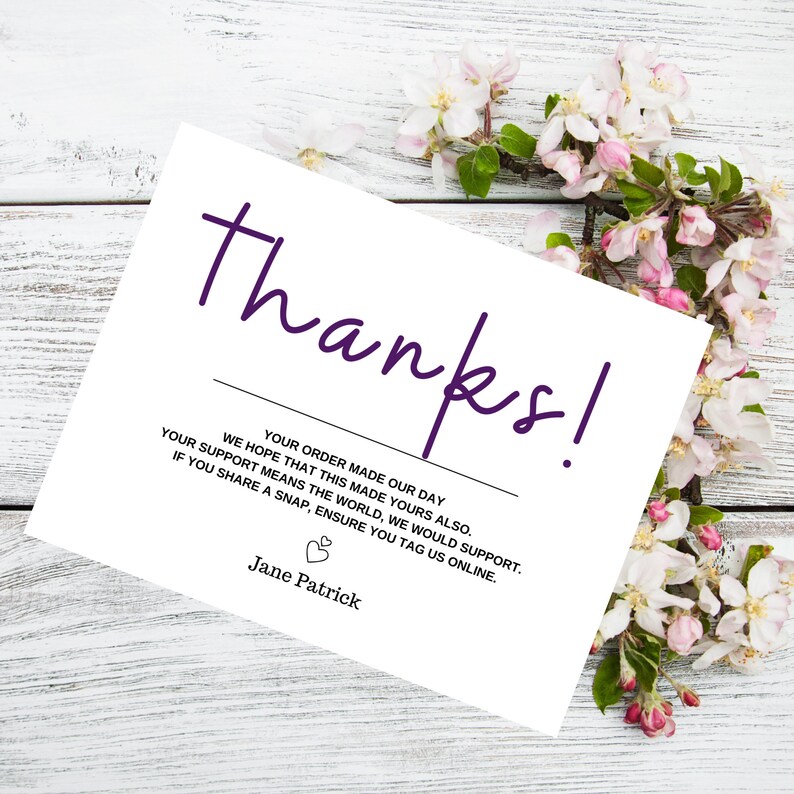 Digital Thank You Cards Thank You Cards Template Business Etsy