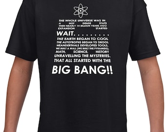 Camiseta infantil con la letra de The Big Bang Theory
