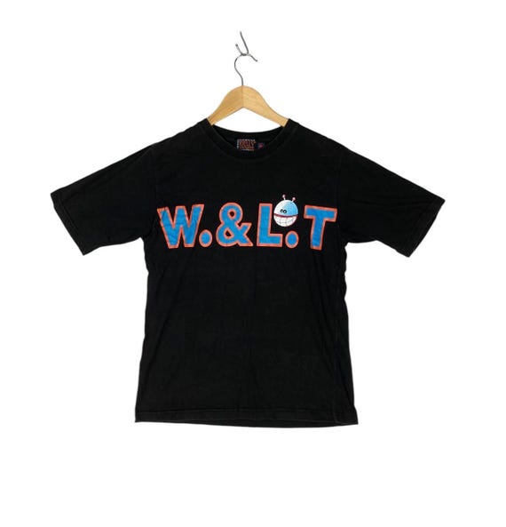 Walter Van Beirendonck, Vintage 90s Walter Van Beirendonck WLT Shirt Black Cotton Puk Puk Alien Graphic Tee Made in Italy Clubwear Avant Garde Runway Size S