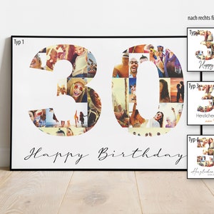 30. Geburtstag | Fotocollage | Alles Gute | Happy Birthday | Geschenk | Poster | individuell | personalisiert