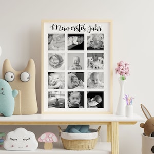 Mein erstes Jahr | Fotocollage | Baby | Geschenk | Kleinkind | Poster | individuell | personalisiert