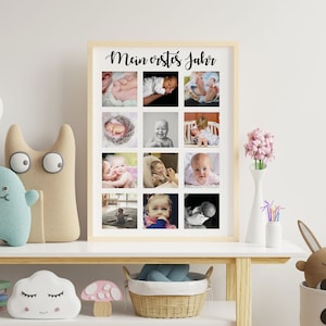 Mein erstes Jahr | Fotocollage | Baby | Geschenk | Kleinkind | Poster | individuell | personalisiert