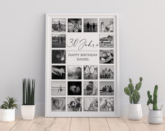 30th Birthday | Photo Collage | All the best | Happy Birthday | Gift | Poster | Individual | Personalized
