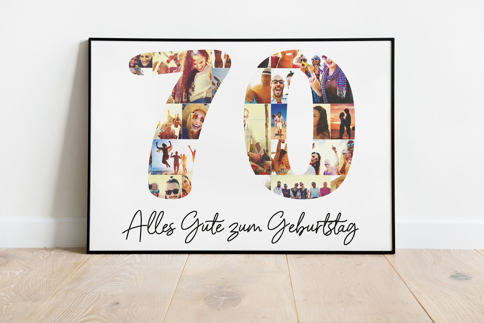 70. Geburtstag Fotocollage Alles Gute Happy Birthday Geschenk Poster