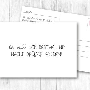 Einladungskarte | Geburtstag | Geburtstagsfeier | Feiern | Postkarte | drüber feiern