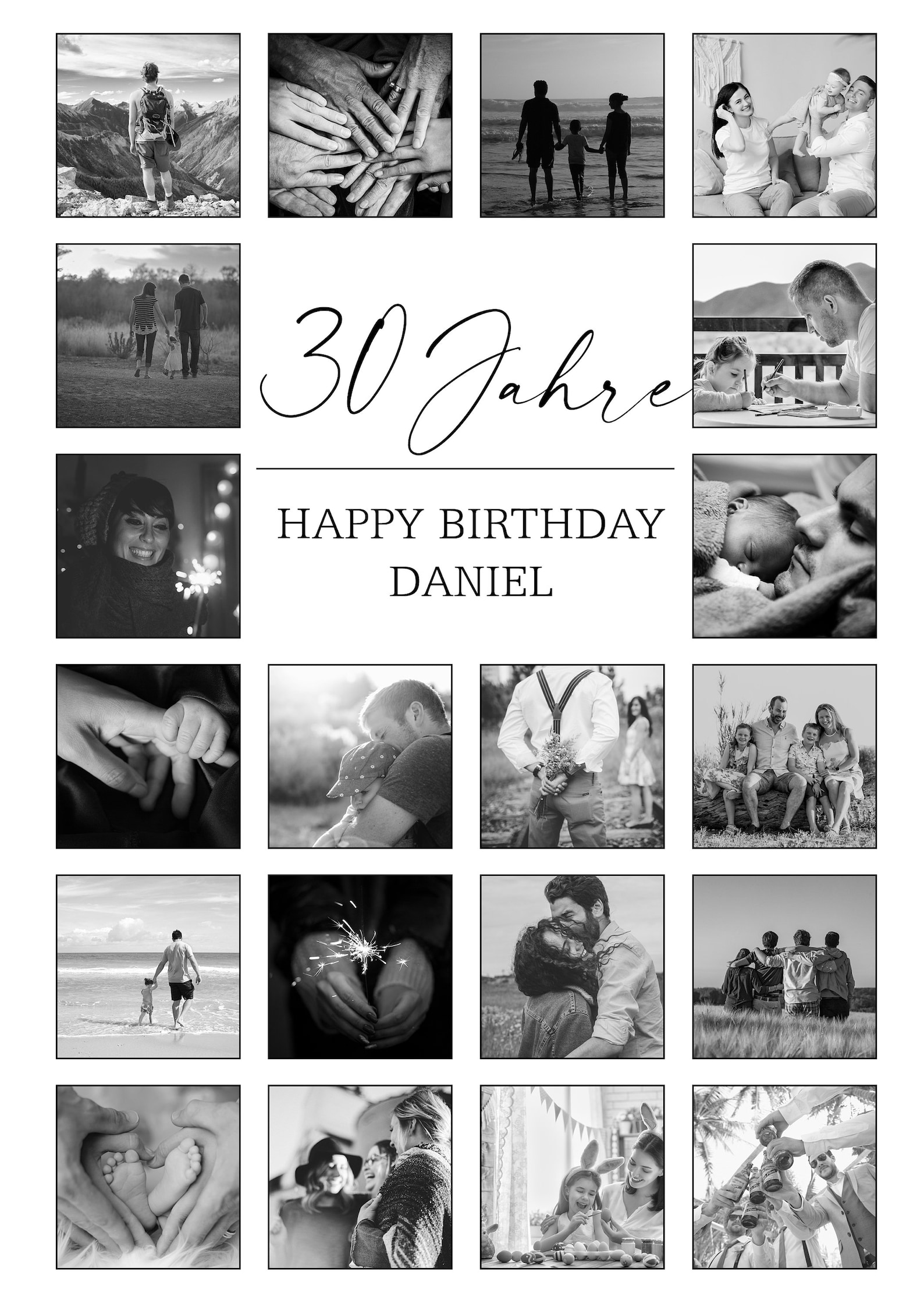30. Geburtstag Fotocollage Alles Gute Happy Birthday Geschenk Poster