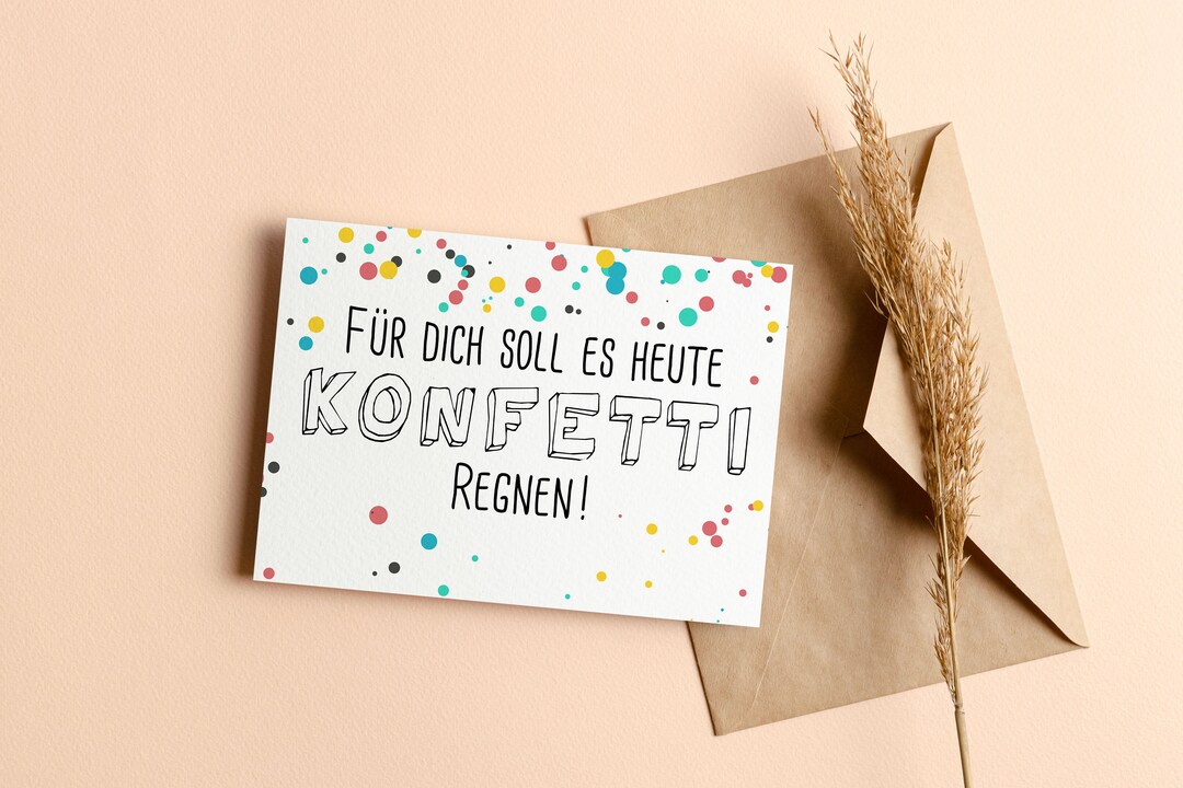 Lass Konfetti Für Dich Regnen Sei Glücklich Nicht Perfekt www.etsy.com