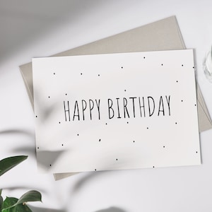 Geburtstagskarte | Glückwunschkarte | Geburtstag | Happy Birthday | Alles Gute | Karte | Punkte | schlicht | Glückwunsch