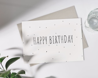 Geburtstagskarte | Glückwunschkarte | Geburtstag | Happy Birthday | Alles Gute | Karte | Punkte | schlicht | Glückwunsch