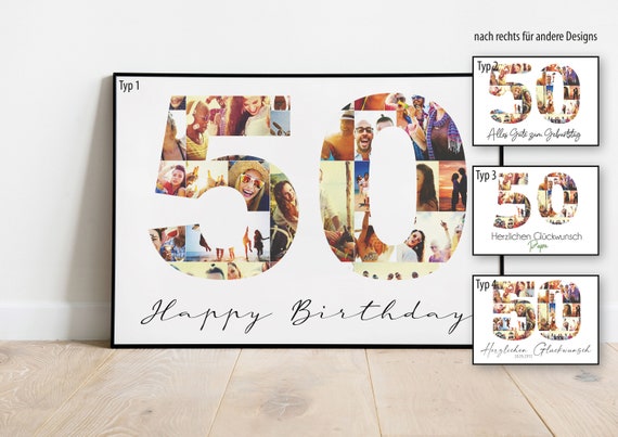 50. Geburtstag Fotocollage Alles Gute Happy Birthday Etsy.de