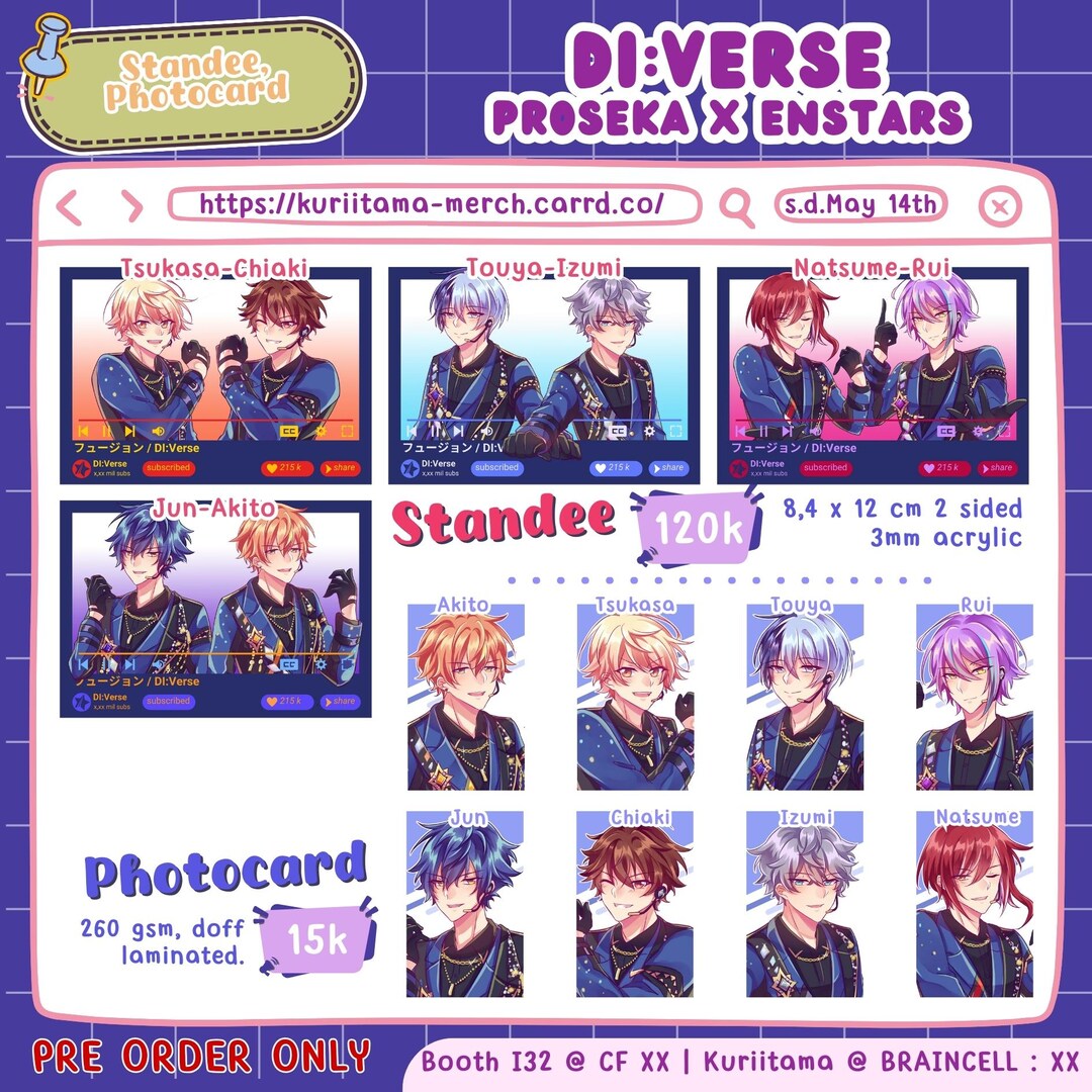 DI:VERSE Project Sekai X Ensemble Stars Photocards and Standee by ...