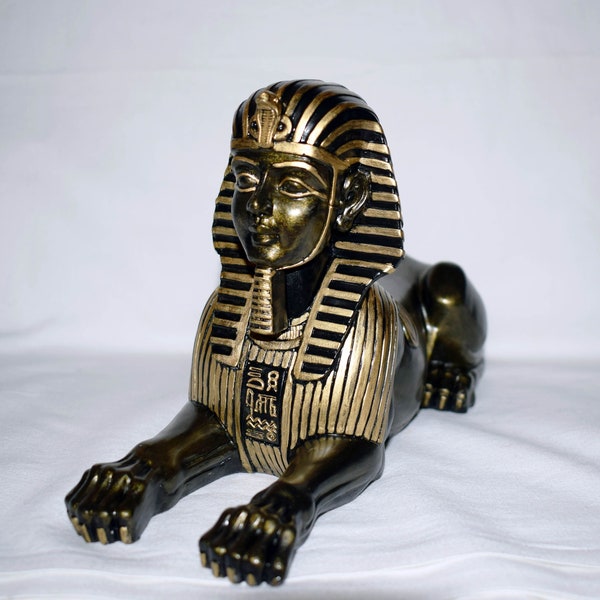 Ägypten Figur Sphinx Pharao Tutanchamun Skulptur König Statue Gott Statuette Mythologie Sphynx Sohn von Echnaton