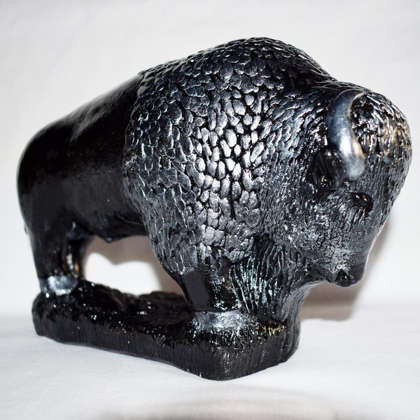 Amerikanischer Bison Figur Skulptur Büffel Tier Statuette Statue Dekofigur Eskimo Inuit Nord Amerika Volkskunst