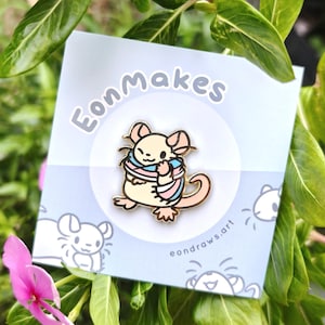 Subtiele Trans Pride Rat emaille pin | Coming-outcadeau | Stealth Transgender Pride | Voor rattenliefhebbers | Badge overdragen | Transmasc-punaise