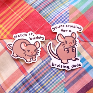 Stickers échelle Rat Anger | Laminé | Pour les amateurs de rats | Rats drôles | Petits rongeurs