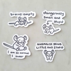 Stickers rats stupides | Pour les amateurs de rats | Rongeurs mignons | Sticker pour ordinateur portable | Relationnel