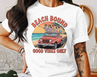 Camiseta retrô de fim de semana na praia: camiseta para viagem de verão