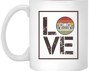 Taza de café "Love Gamer": cafeína, ícono del control de juegos