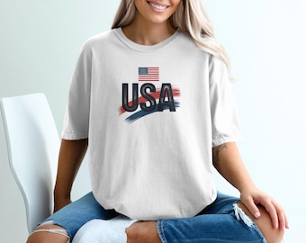 USA-flaggan T-shirt: Patriotisk amerikansk stolthet - 4 juli-kläder